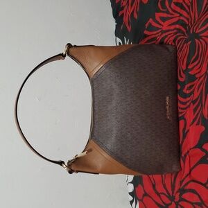 Michael Kors Monogram Aria Large Shoulder Hobo Bag